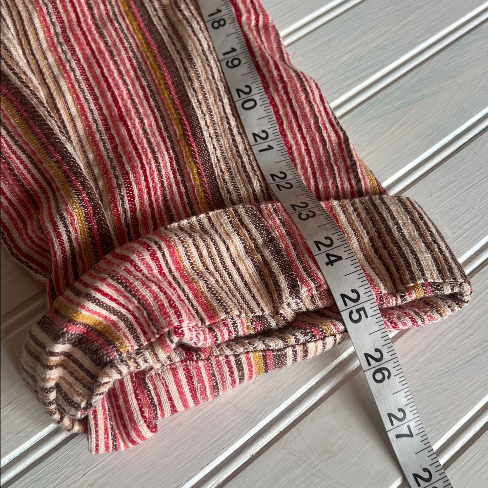 Sundance Striped Cuffed Gauzy Pull on Pants Medium 
Resort Indian Cotton - Picture 9 of 13